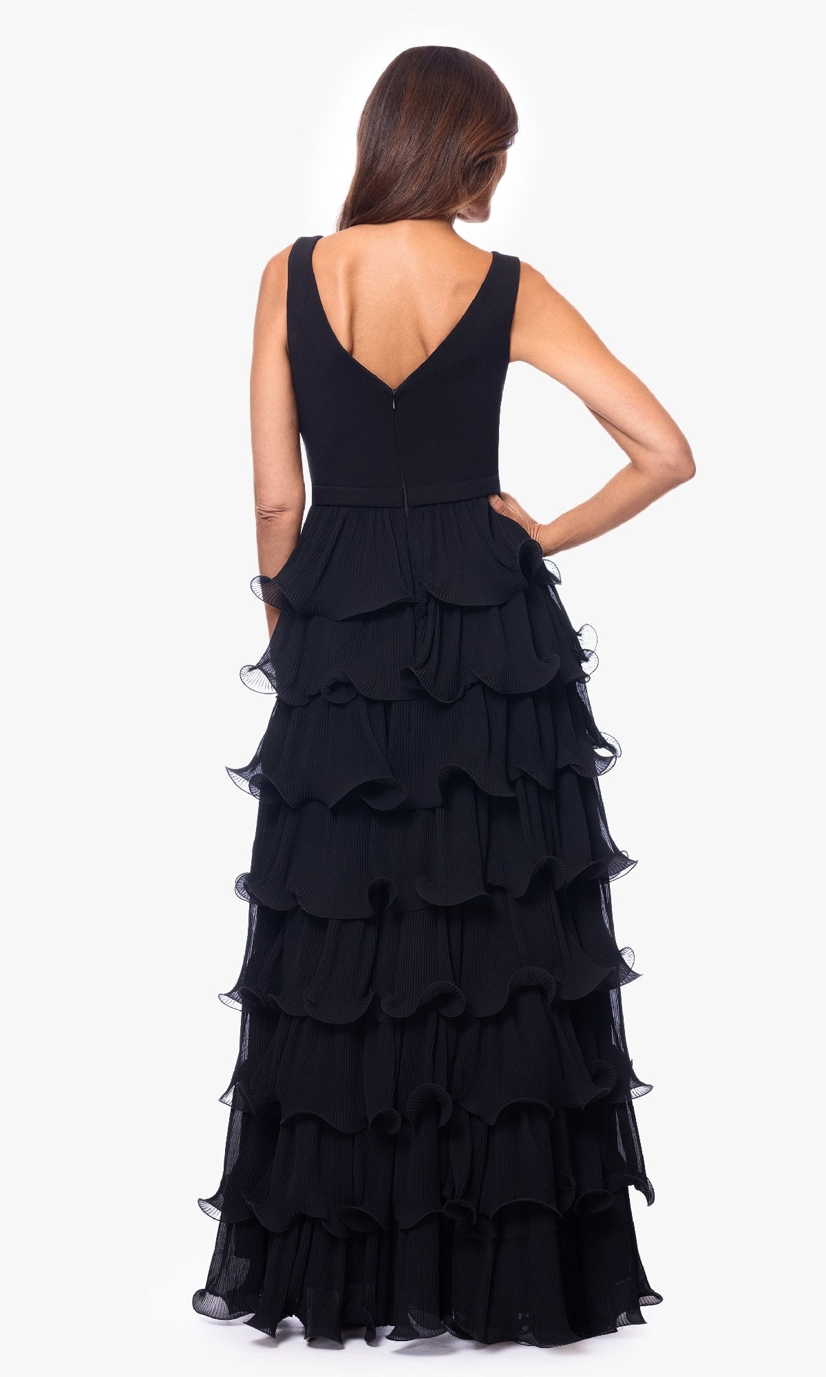 chinese dress ladies Long Formal Dress: Betsy and Adam A26956 Black / 0