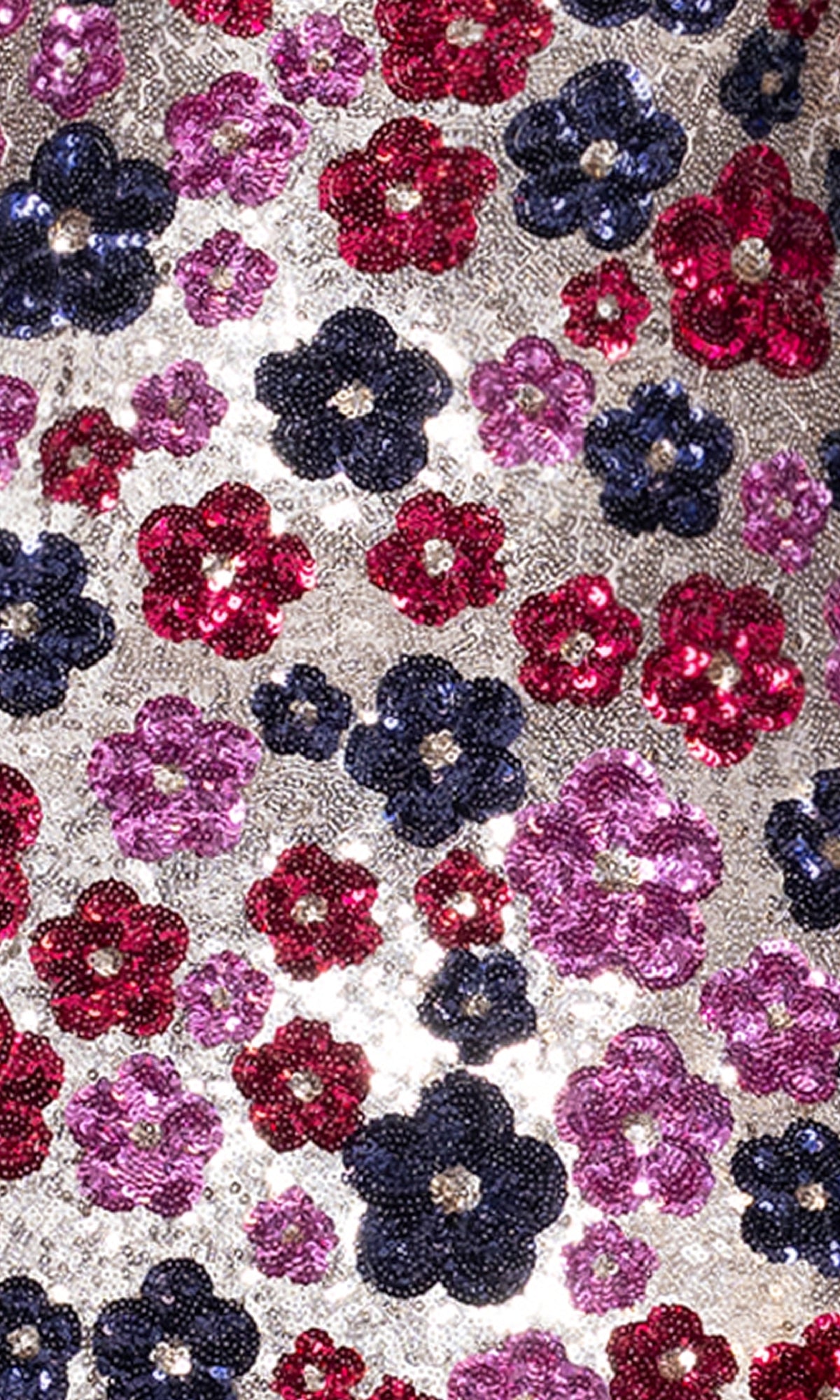 Floral-Sequin Long Prom Dress: Betsy & Adam A27017