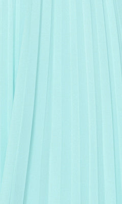 Close-up of light blue pleated fabric with vertical folds and texture, ideal for the Strapless Wedding Guest Dress: Betsy & Adam A27098—perfect for an elegant evening gown or a stylish wedding guest look.
