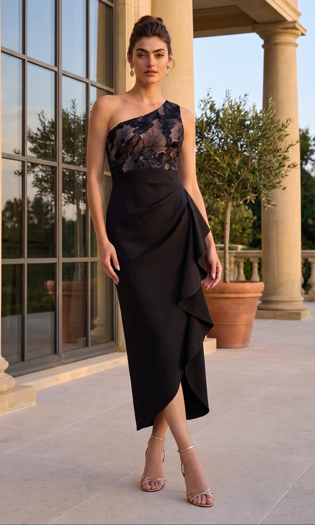 Betsy and Adam A27980 Midi Semi-Formal Dress – PromGirl