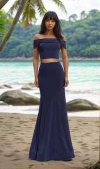 La Femme Two-Piece Off-Shoulder Prom Dress 25578