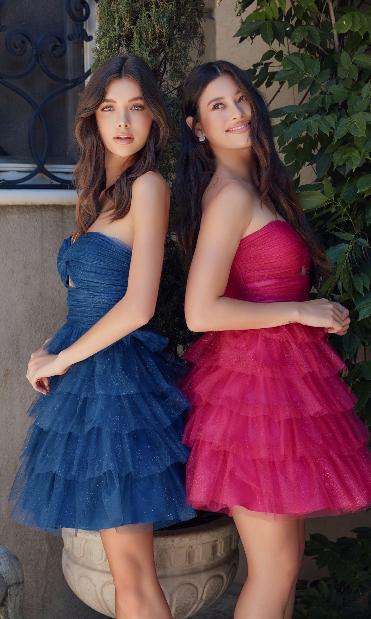 Strapless Short Ruffled Homecoming Dress A827