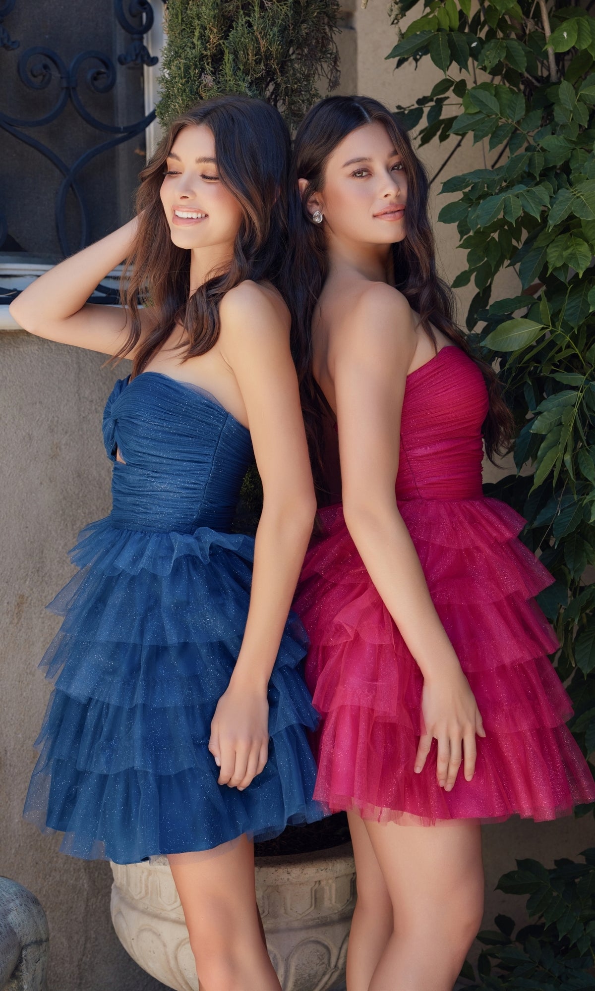 Strapless Short Ruffled Homecoming Dress A827