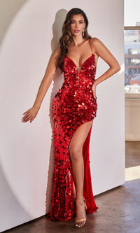 Unique Corset-Back Long Sequin Prom Dress B1141