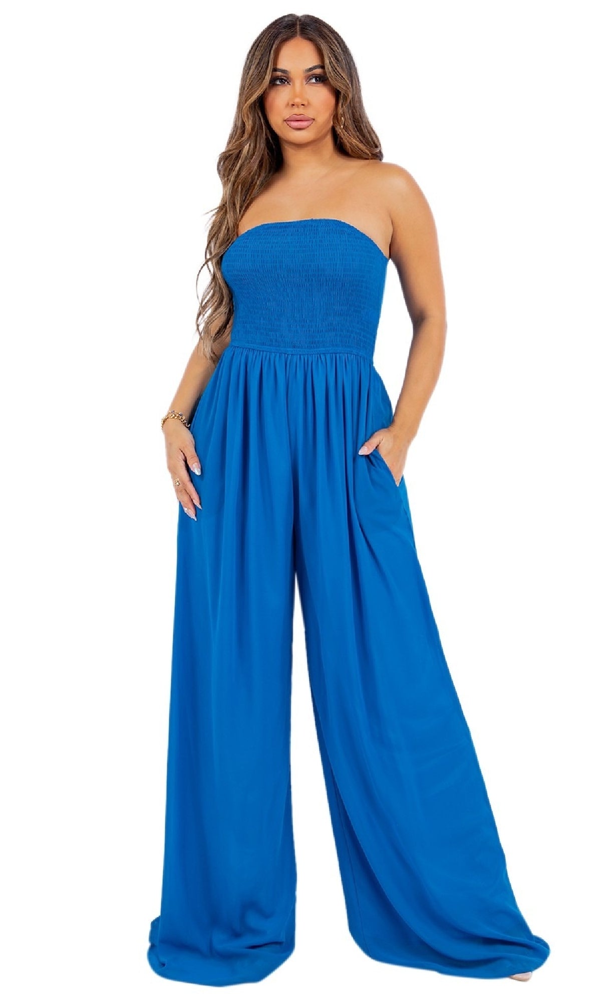 Strapless Casual Wide-Leg Jumpsuit