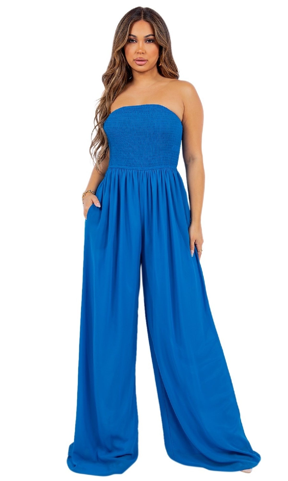 Strapless Casual Wide-Leg Jumpsuit