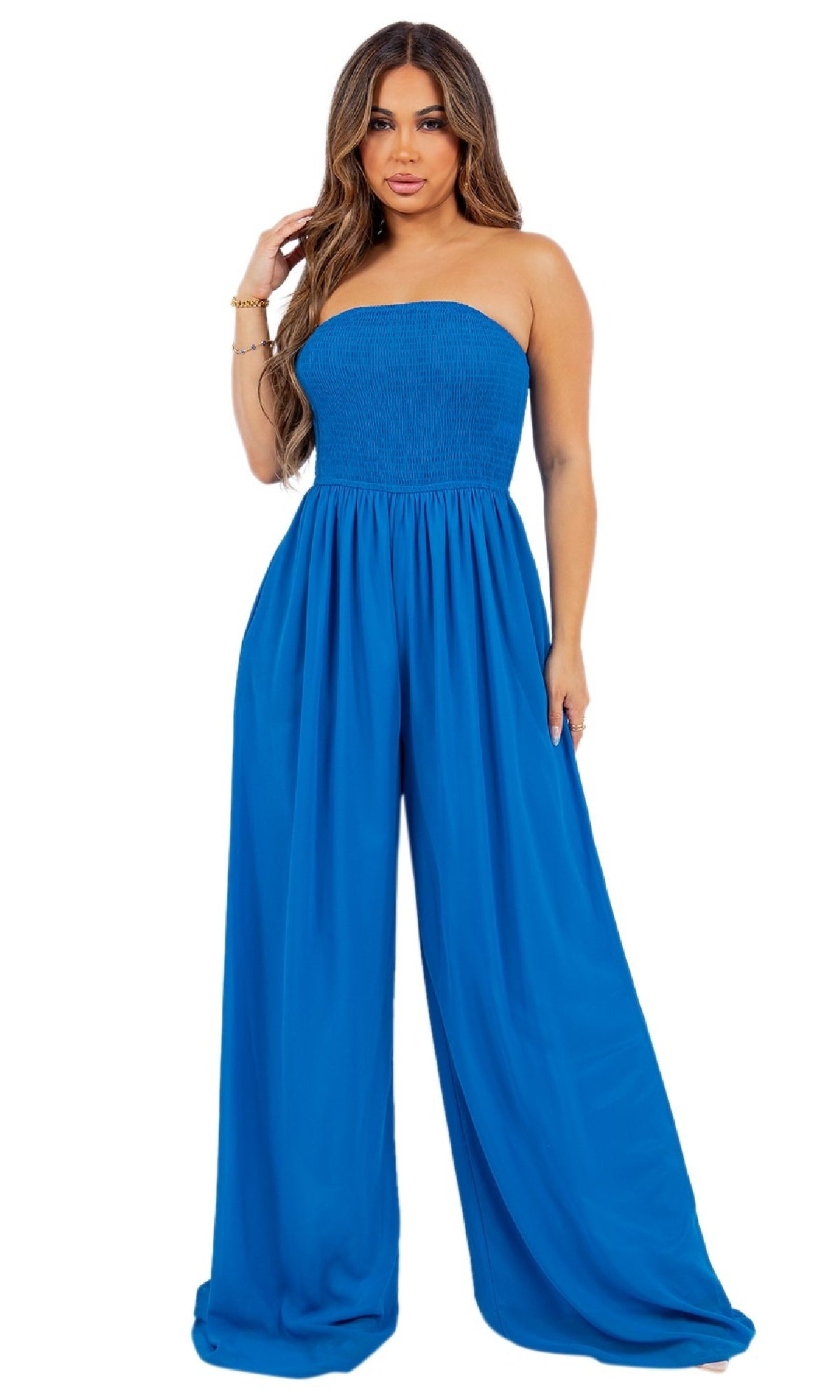 Strapless Casual Wide-Leg Jumpsuit