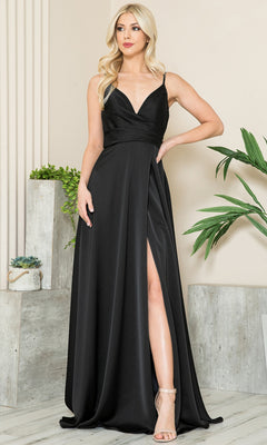 Satin A-Line Long Formal Prom Dress - PromGirl Satin A-Line Long Formal Prom Dress - PromGirl