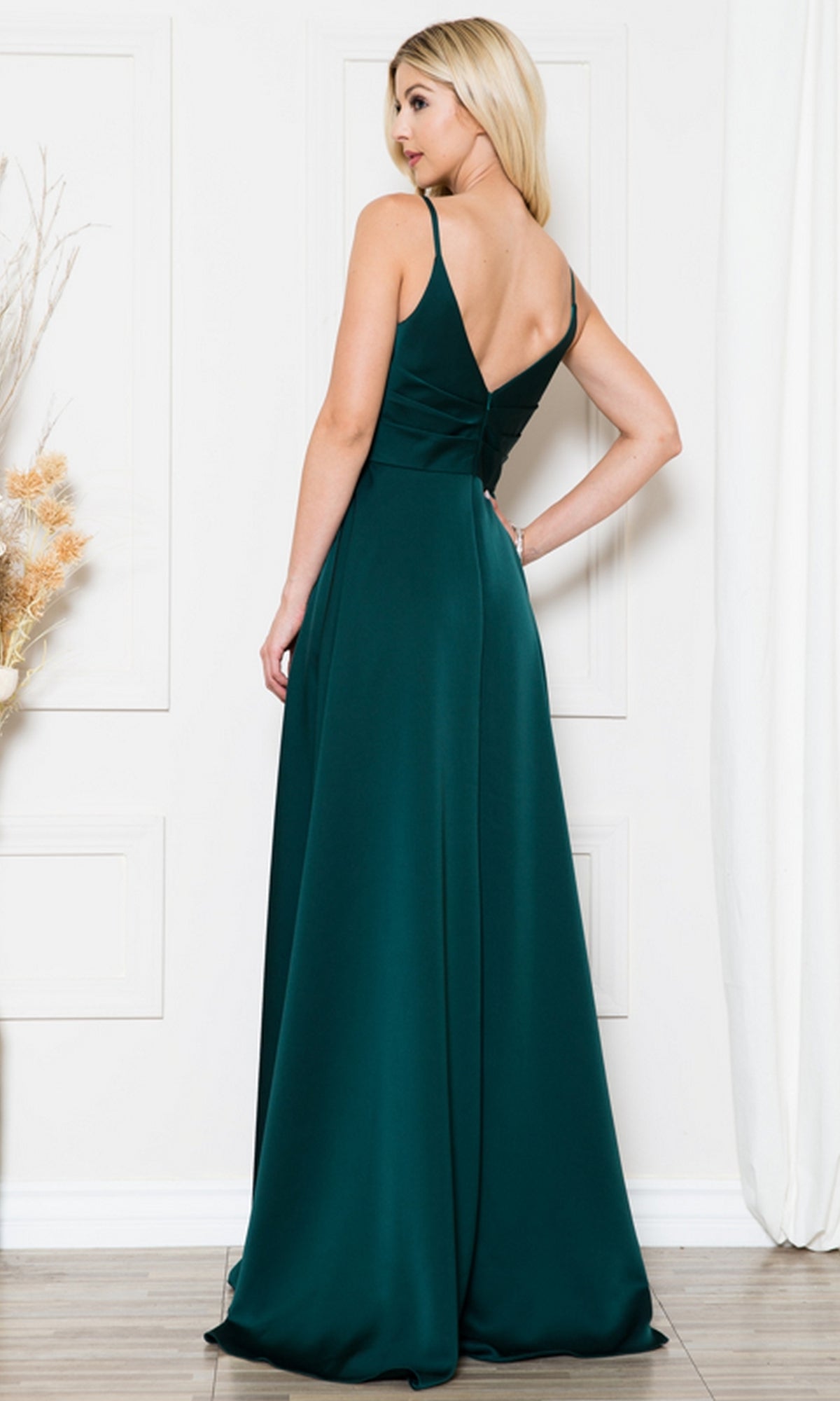 Long Satin A-Line Formal Prom Dress BZ012