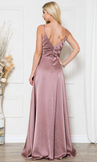 Long Satin A-Line Formal Prom Dress BZ012