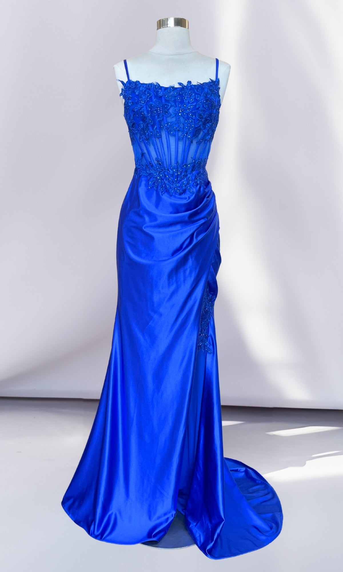 Amelia Boned-Corset Long Prom Dress BZ9020