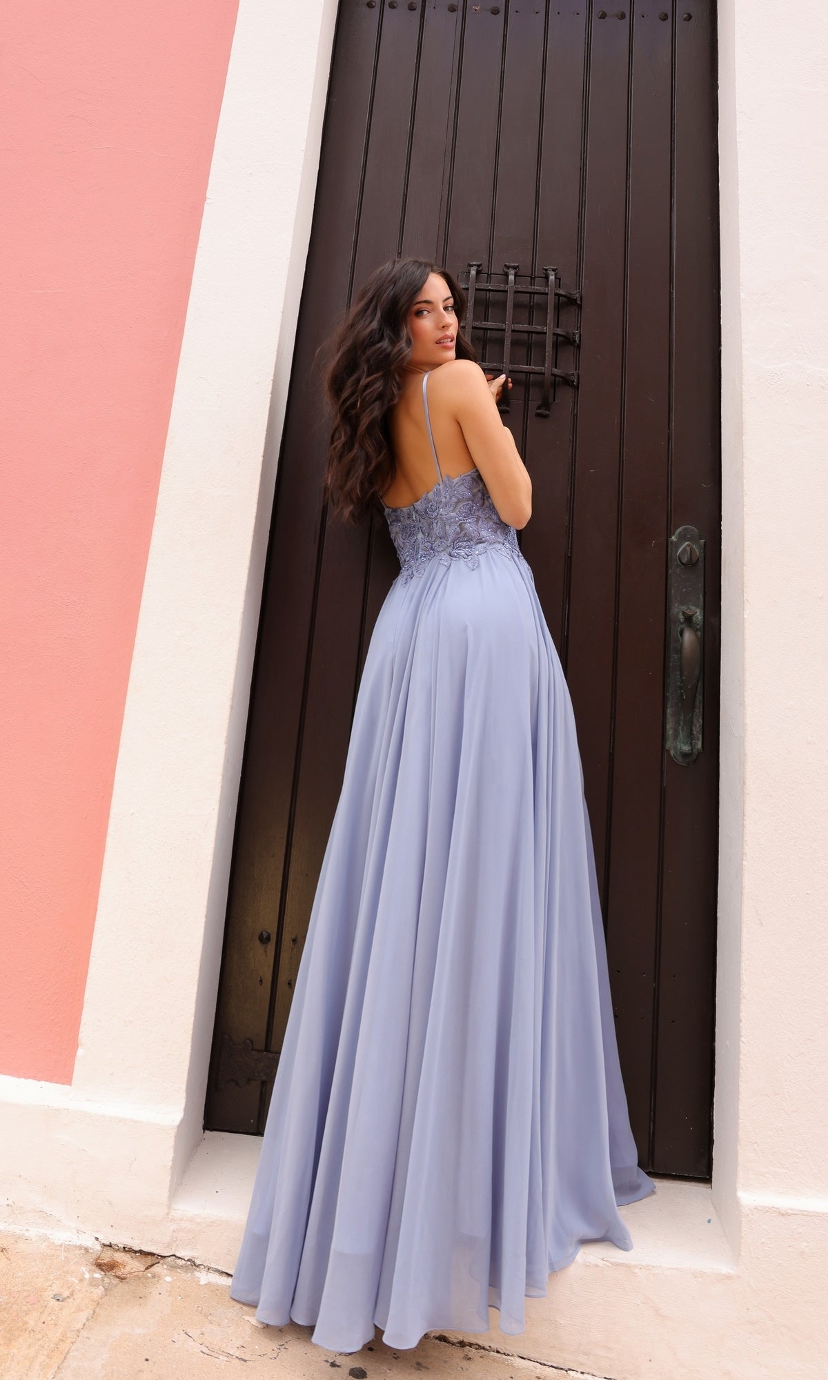 Pastel Long A-Line Prom Dress Lilac / 8 Pastel Long A-Line Prom Dress Lilac / 8