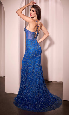 Long Glitter-Print Prom Dress with Lace-Up Corset PromGirl Long Glitter-Print Prom Dress with Lace-Up Corset PromGirl