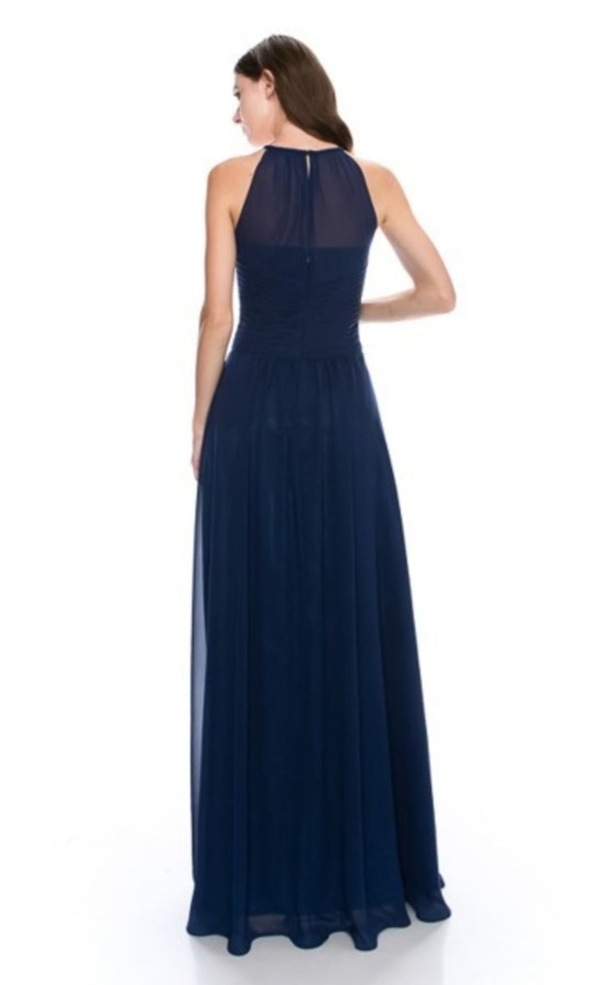 High-Neck Long A-LIne Prom Dress: Chicas C5150