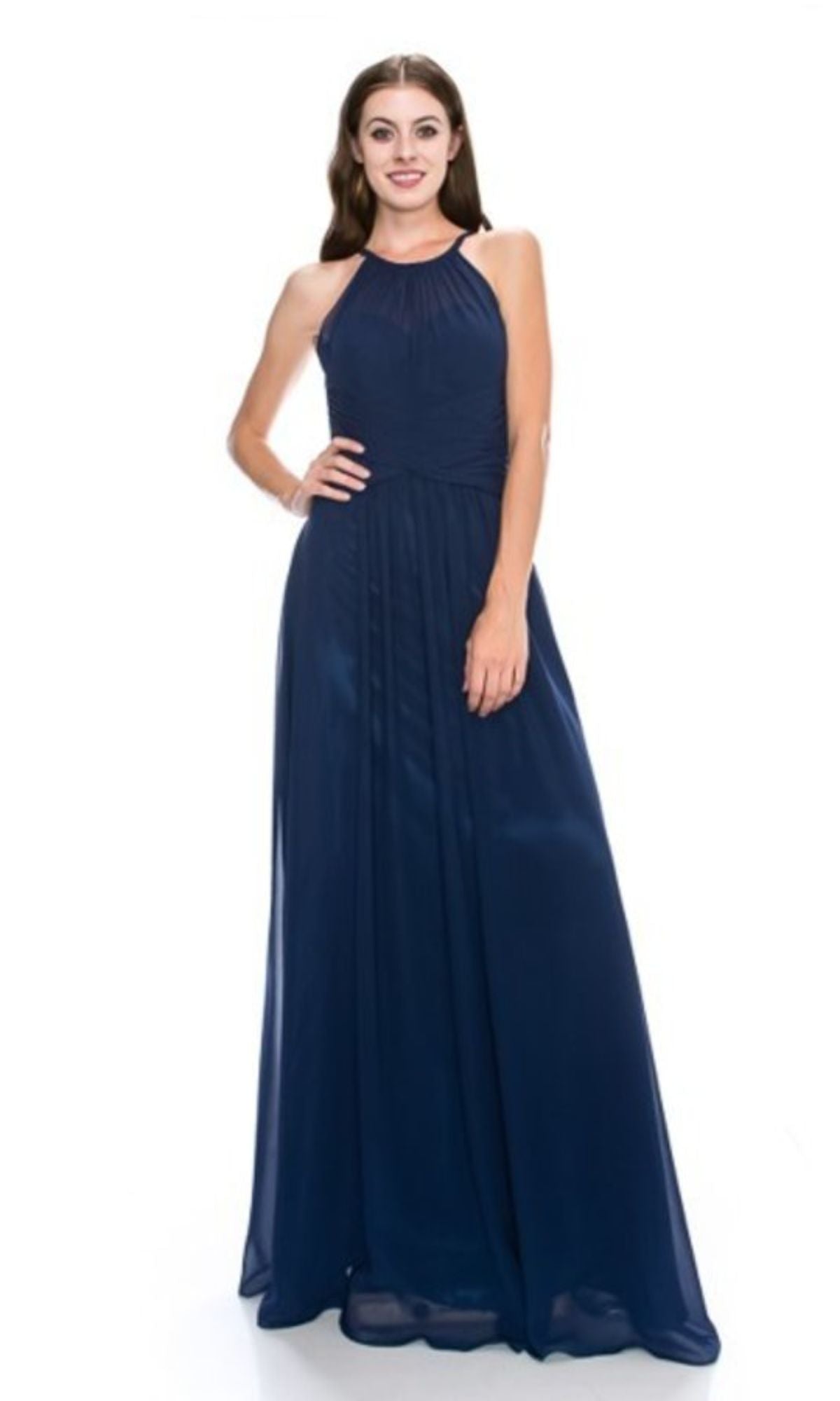 High-Neck Long A-LIne Prom Dress: Chicas C5150