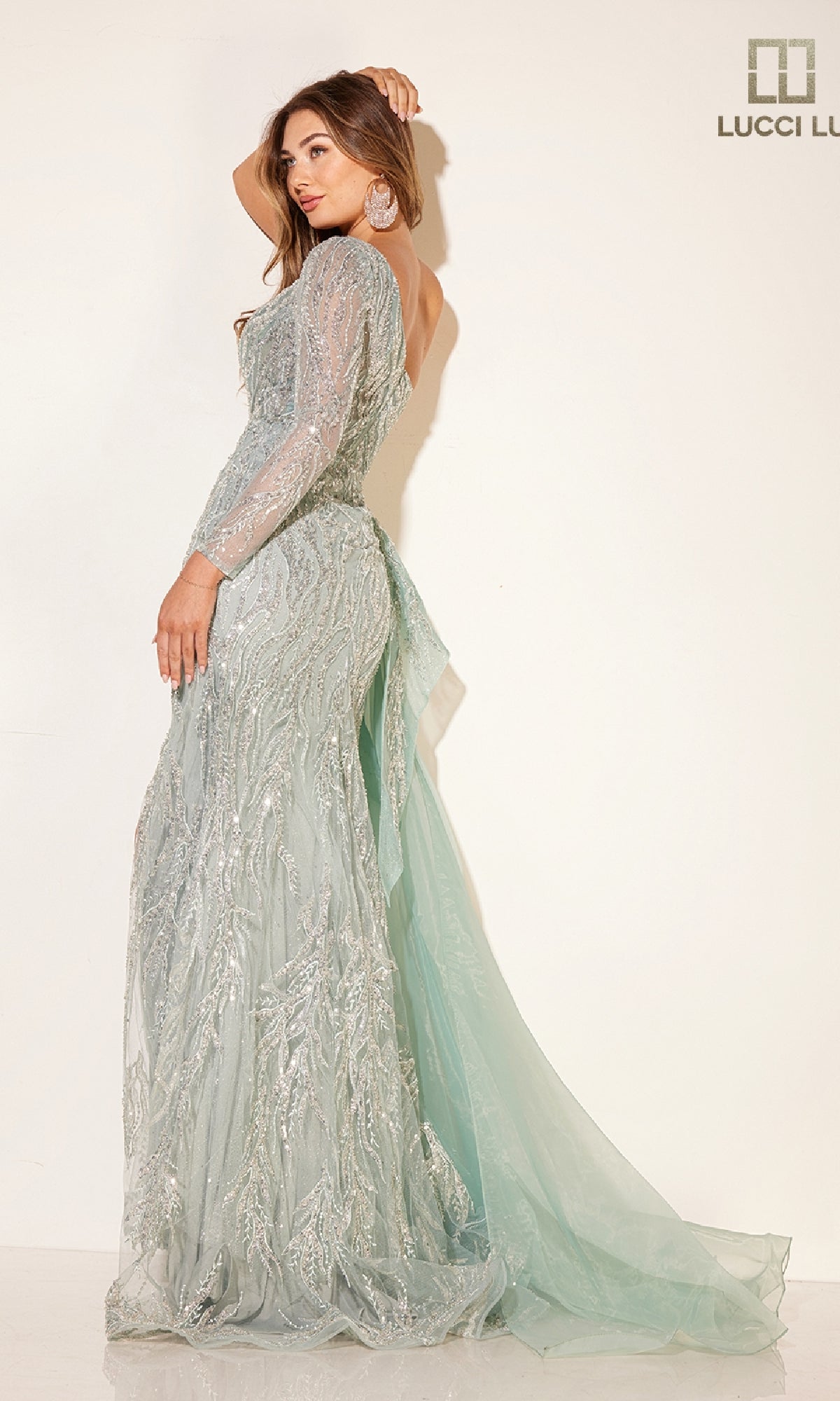One-Shoulder Beaded and Sequined Tulle Formal Dress Blush / 8