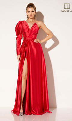 long red lace bridesmaid dresses Lucci Lu C8098 Long Formal Dress Emerald / 10