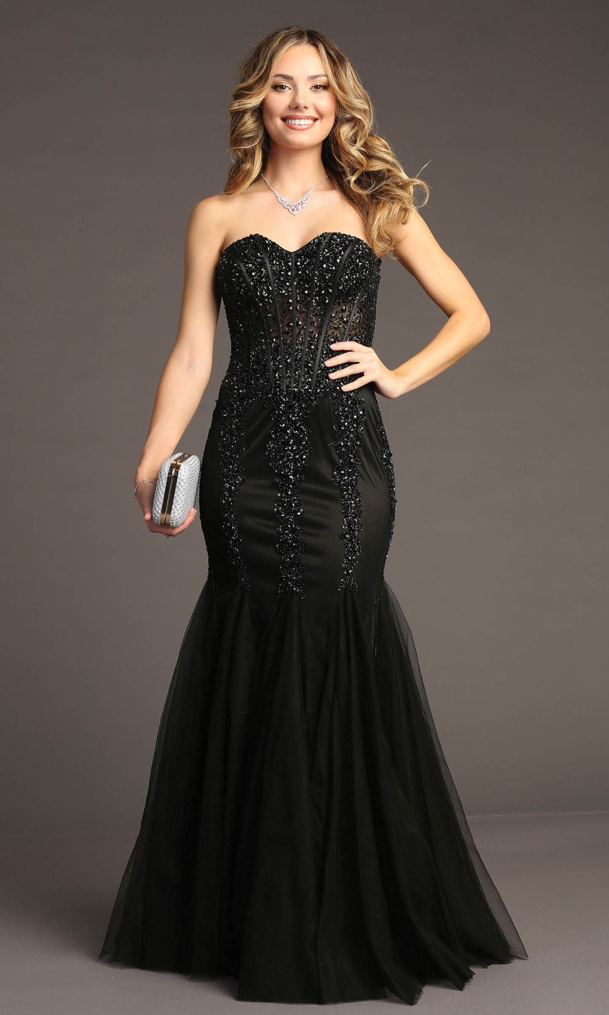 Strapless Long Beaded Prom Dress with Mermaid Skirt Green / Medium Strapless Long Beaded Prom Dress with Mermaid Skirt Green / Medium