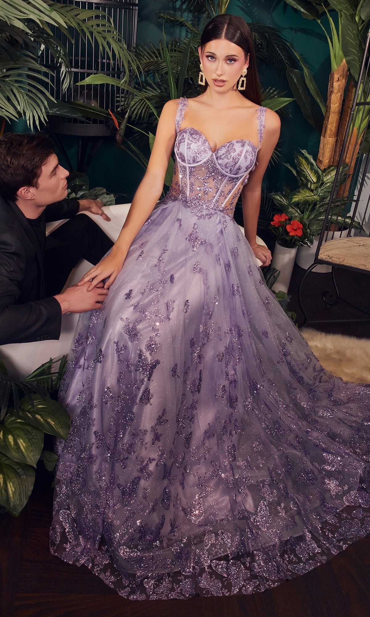 Light Purple Ball Gown Wedding Dresses Long Sleeves | Purple wedding dress,  Tulle ball gown, Gowns