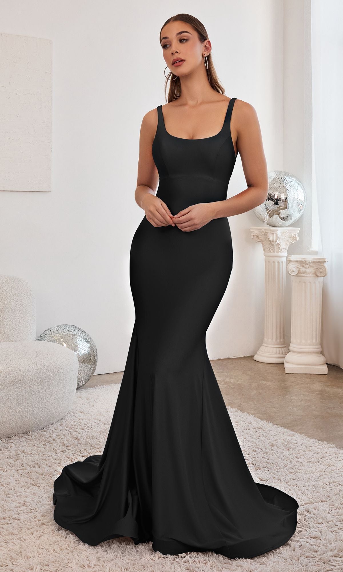 Long Mermaid Prom Dress with Open Back - PromGirl