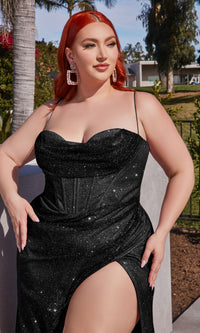 Plus-Size Long Glitter Prom Dress CD254C