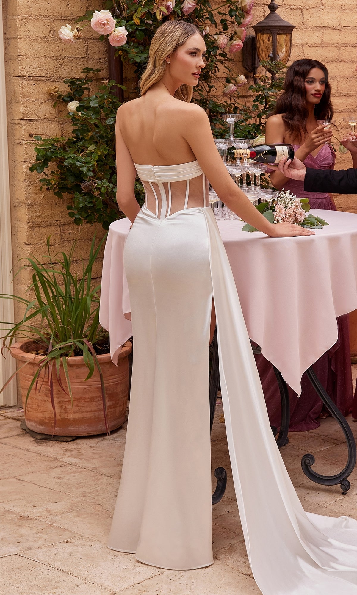 Strapless Long White Formal Dress CD269W
