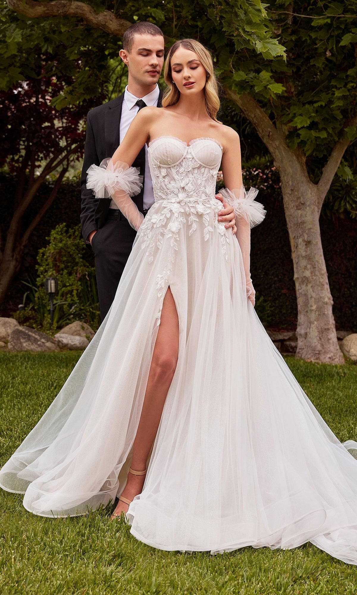 Ladivine CD859W Strapless Wedding Dress - PromGirl Ladivine CD859W Strapless Wedding Dress - PromGirl