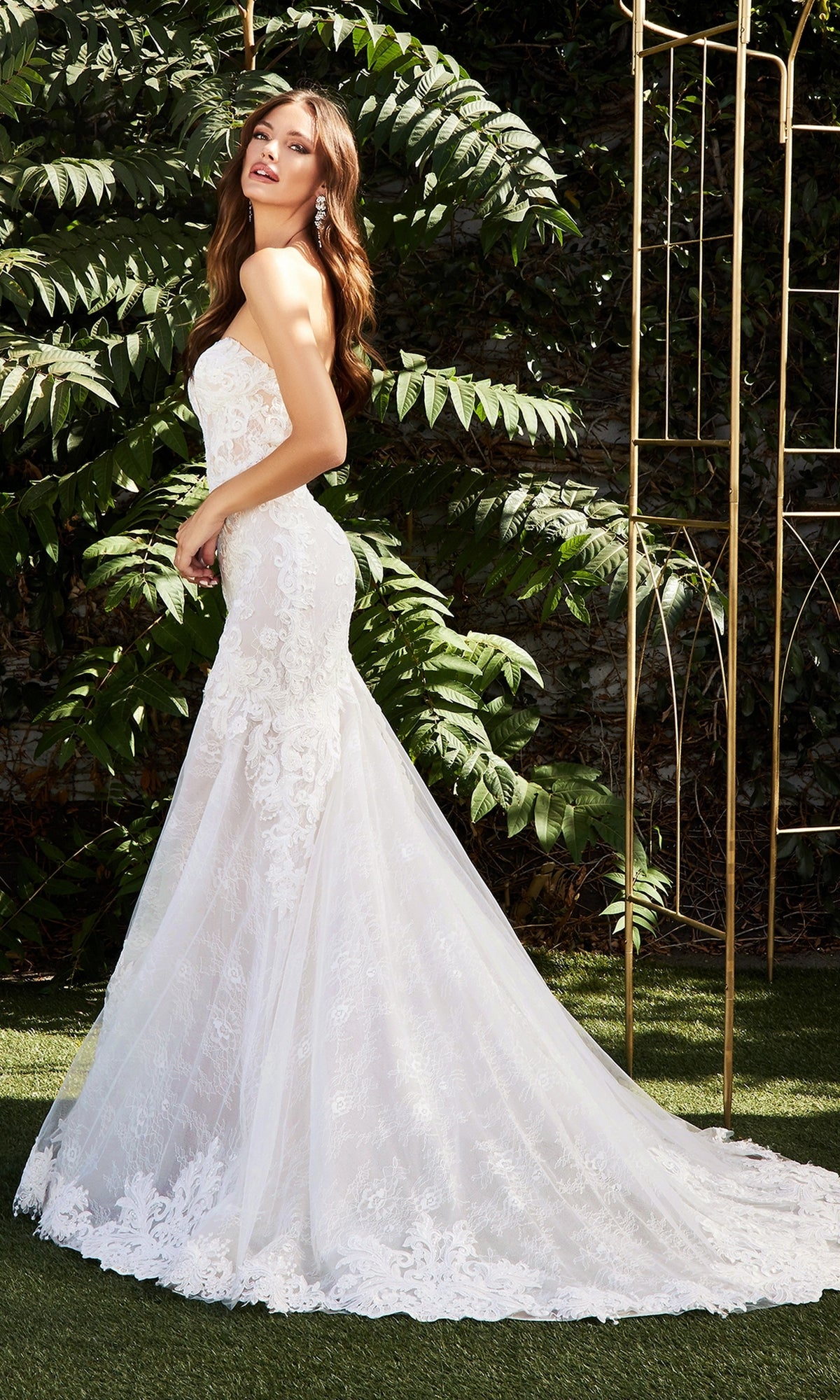 Lace Strapless Mermaid Wedding Dress CD928