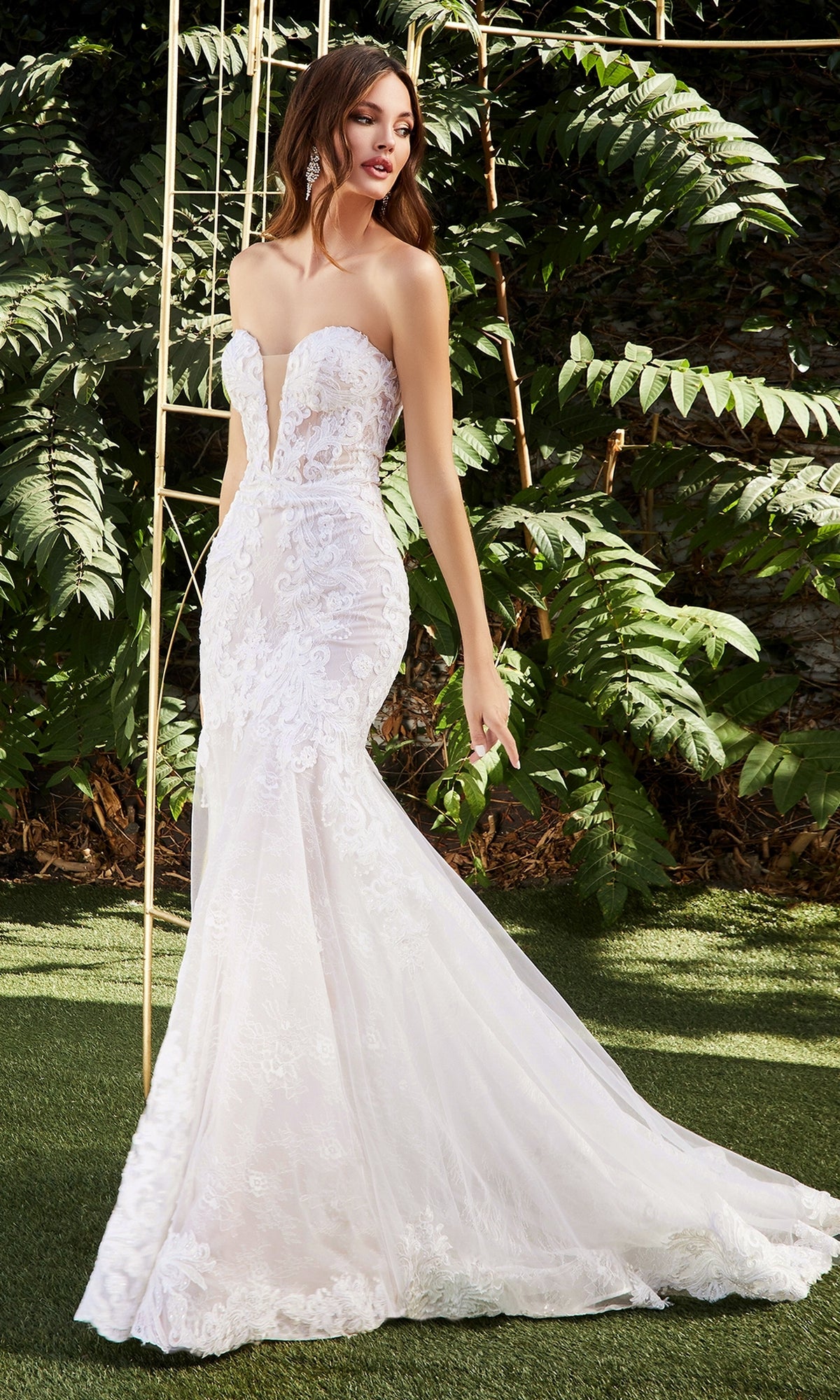 Lace Strapless Mermaid Wedding Dress CD928