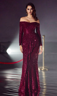 Long Sleeve Long Sequin Prom Dress CH135