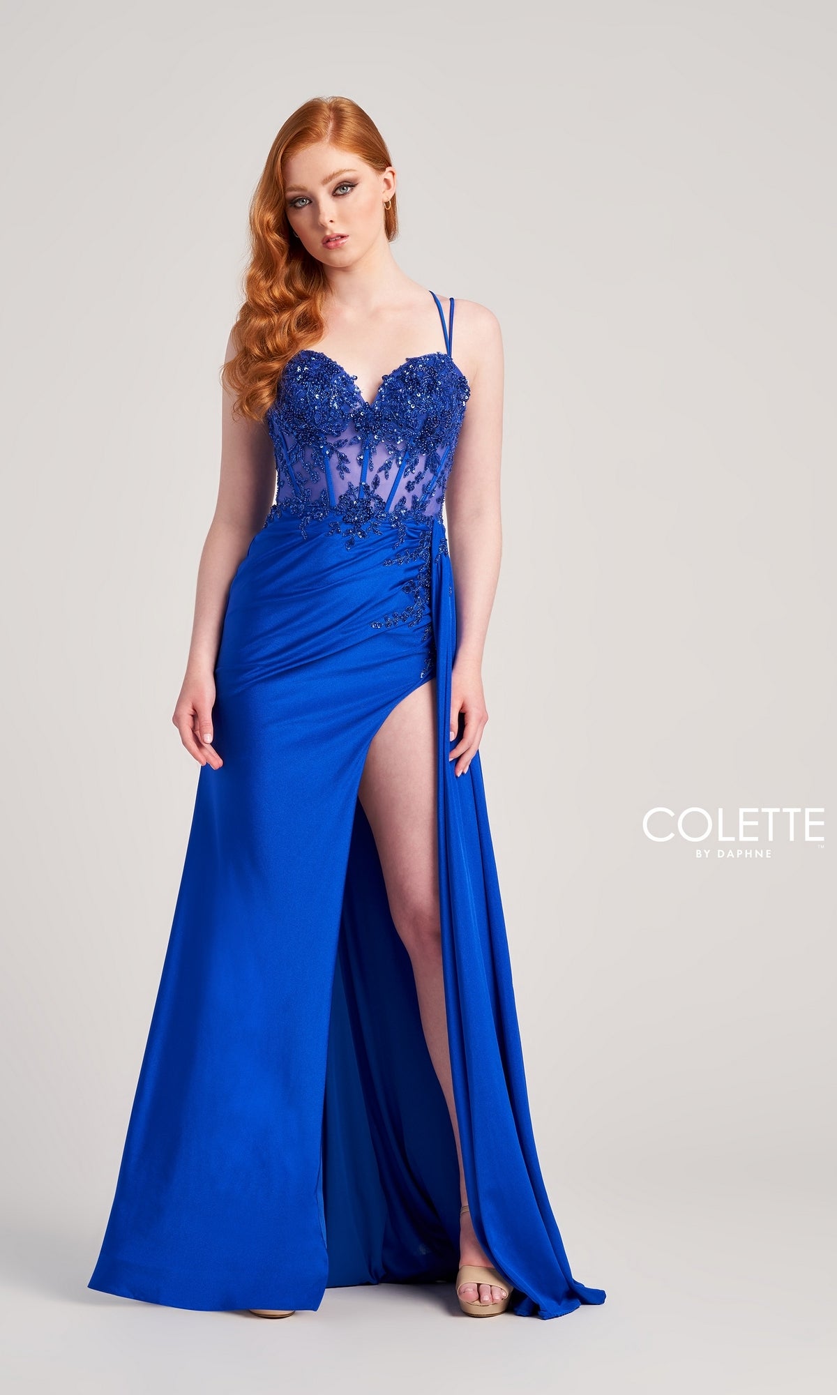 Colette Long Designer Corset Prom Dress CL5138