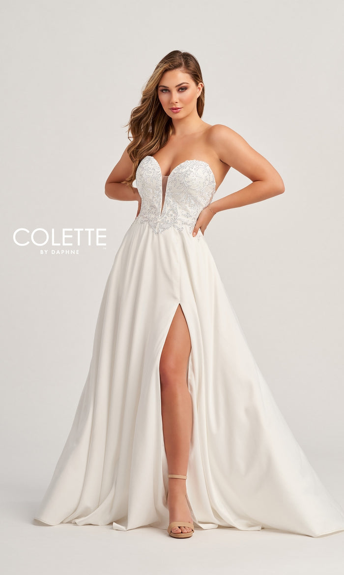 Colette Strapless Long Designer Prom Dress CL5142