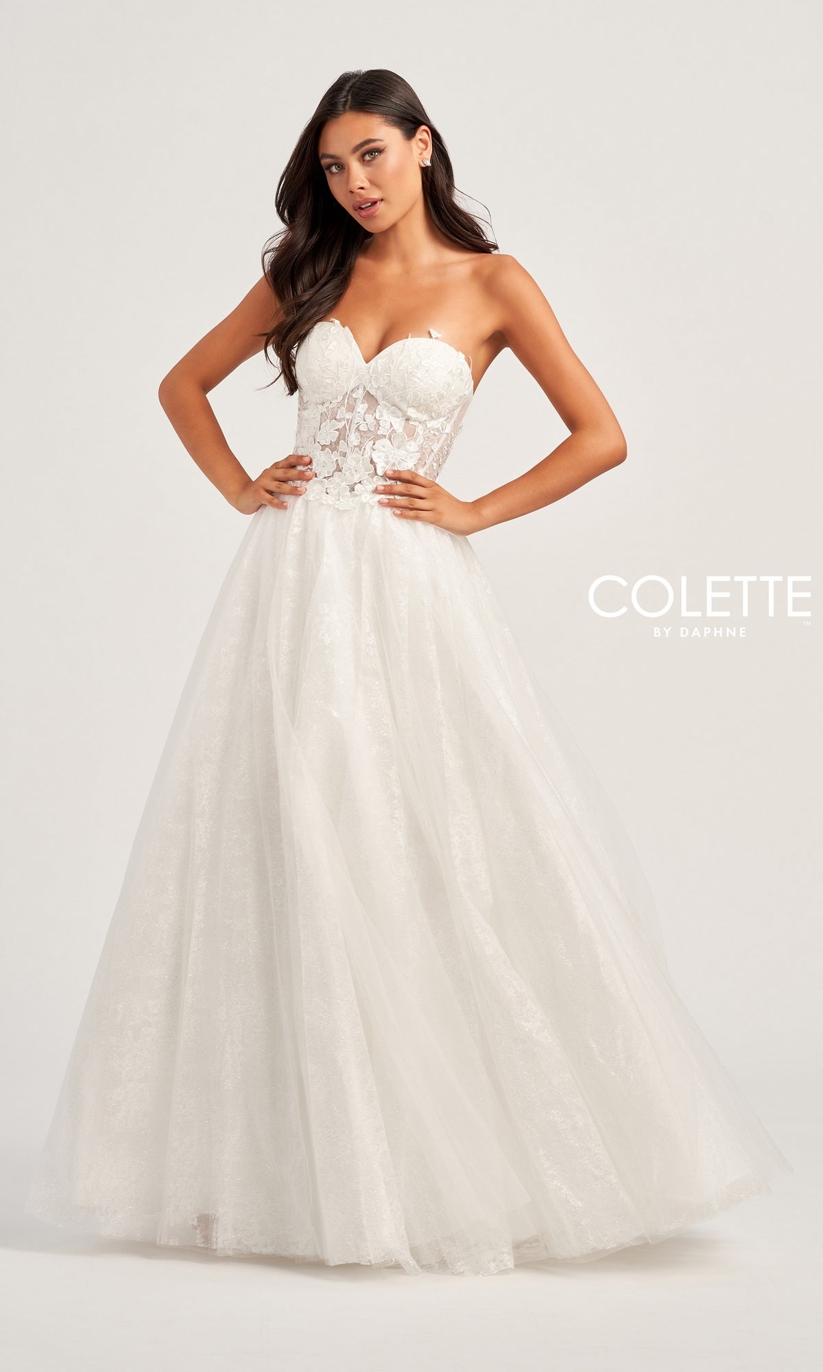 Floral-Lace Prom Ball Gown CL5153 by Colette