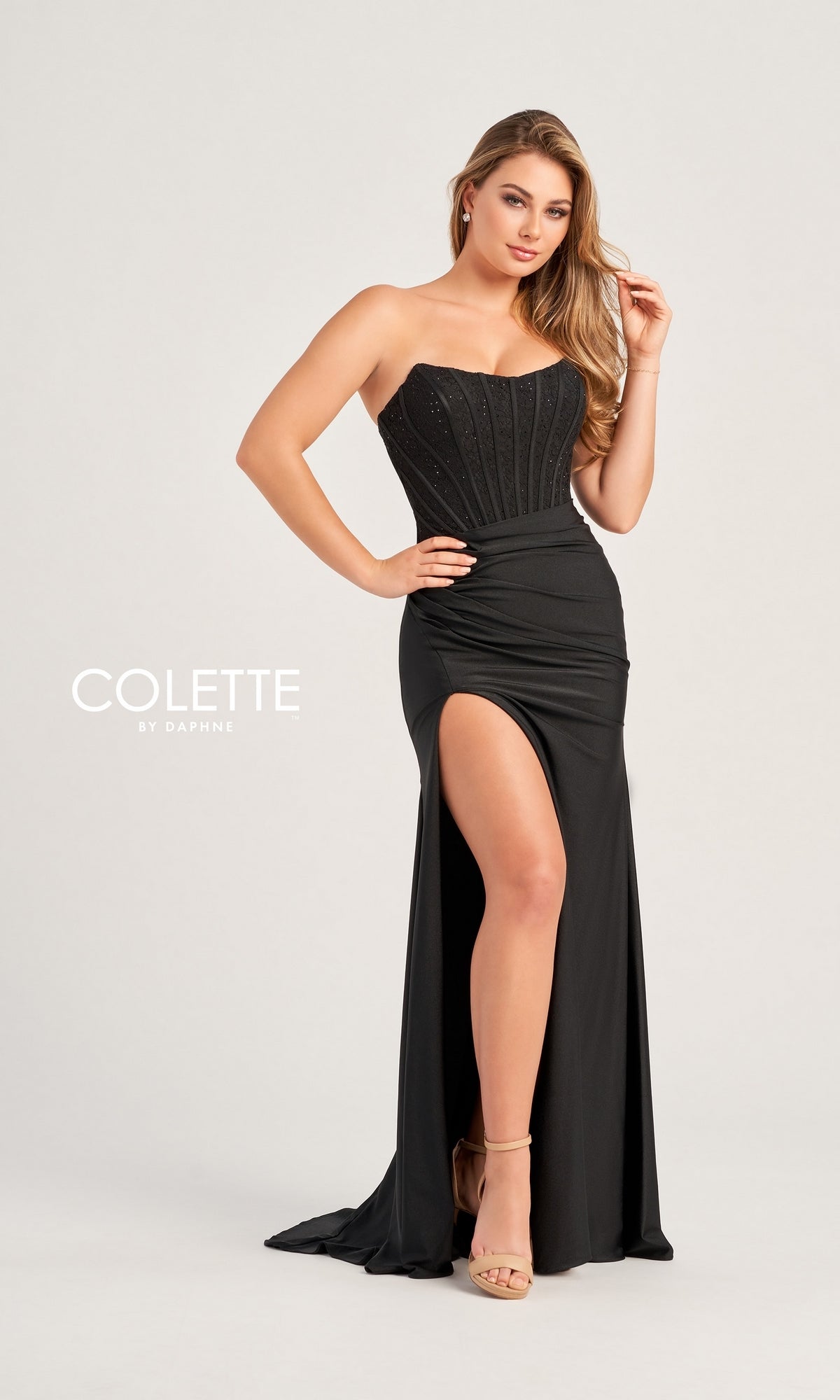 Strapless Colette Long Designer Prom Dress CL5158