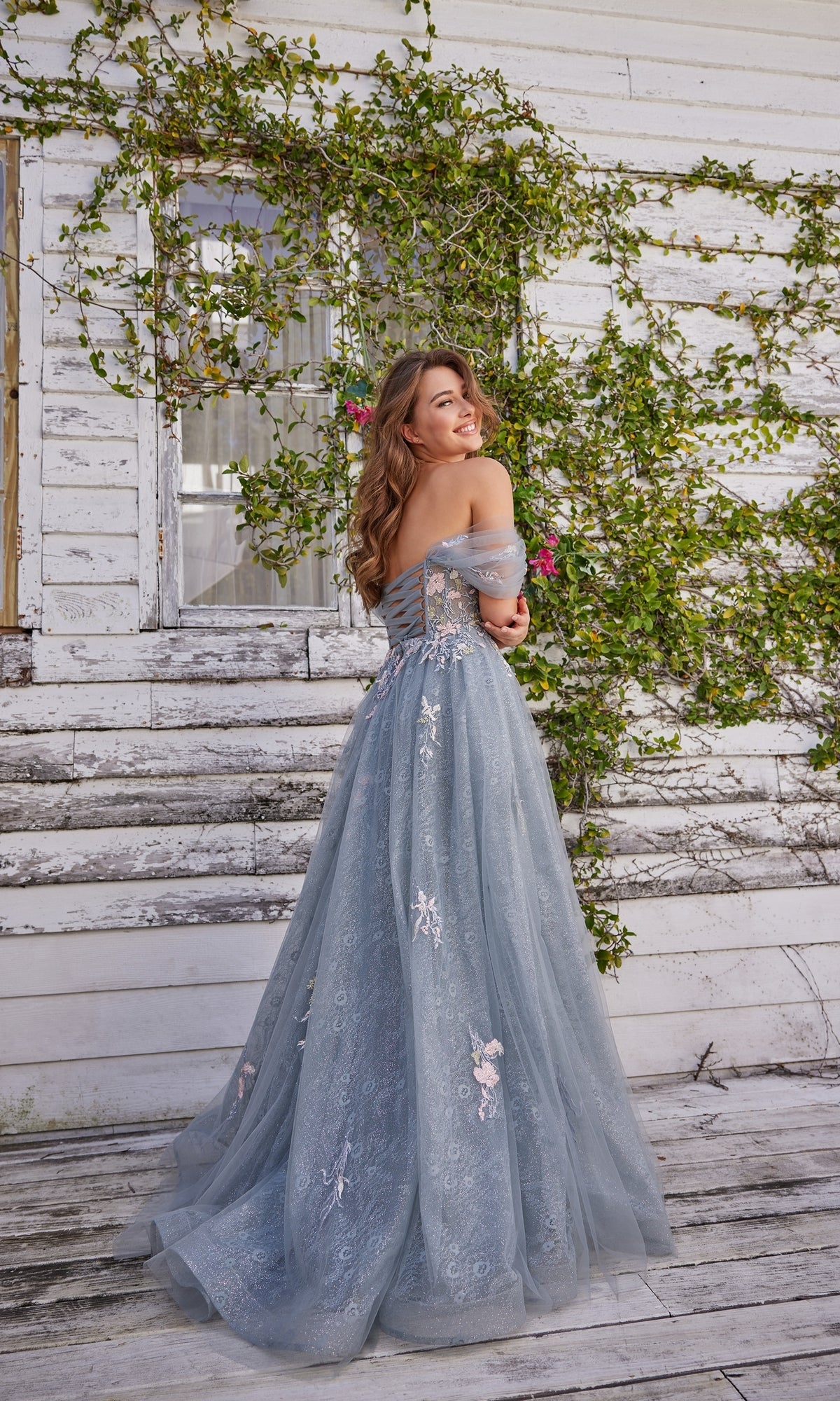 Colette Off-the-Shoulder Lace Prom Dress CL5169