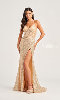 Sequin-Lace Colette Long Prom Dress CL5177
