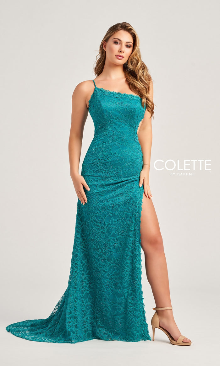 Stretch-Lace Colette Long Prom Dress CL5198