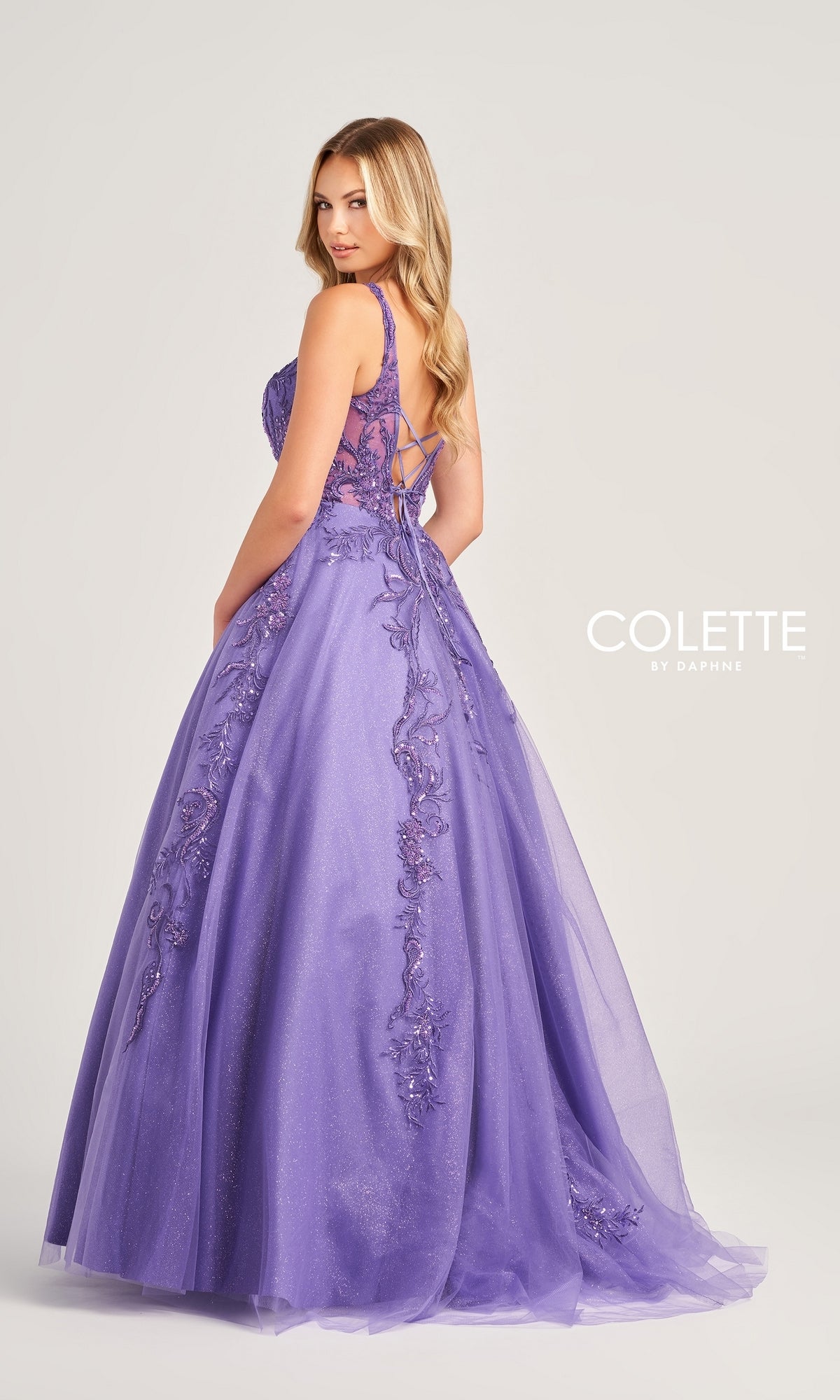 Colette Glitter Long Designer Prom Ball Gown CL5261