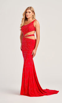 Colette Sheer-Waist One-Shoulder Prom Dress CL5281