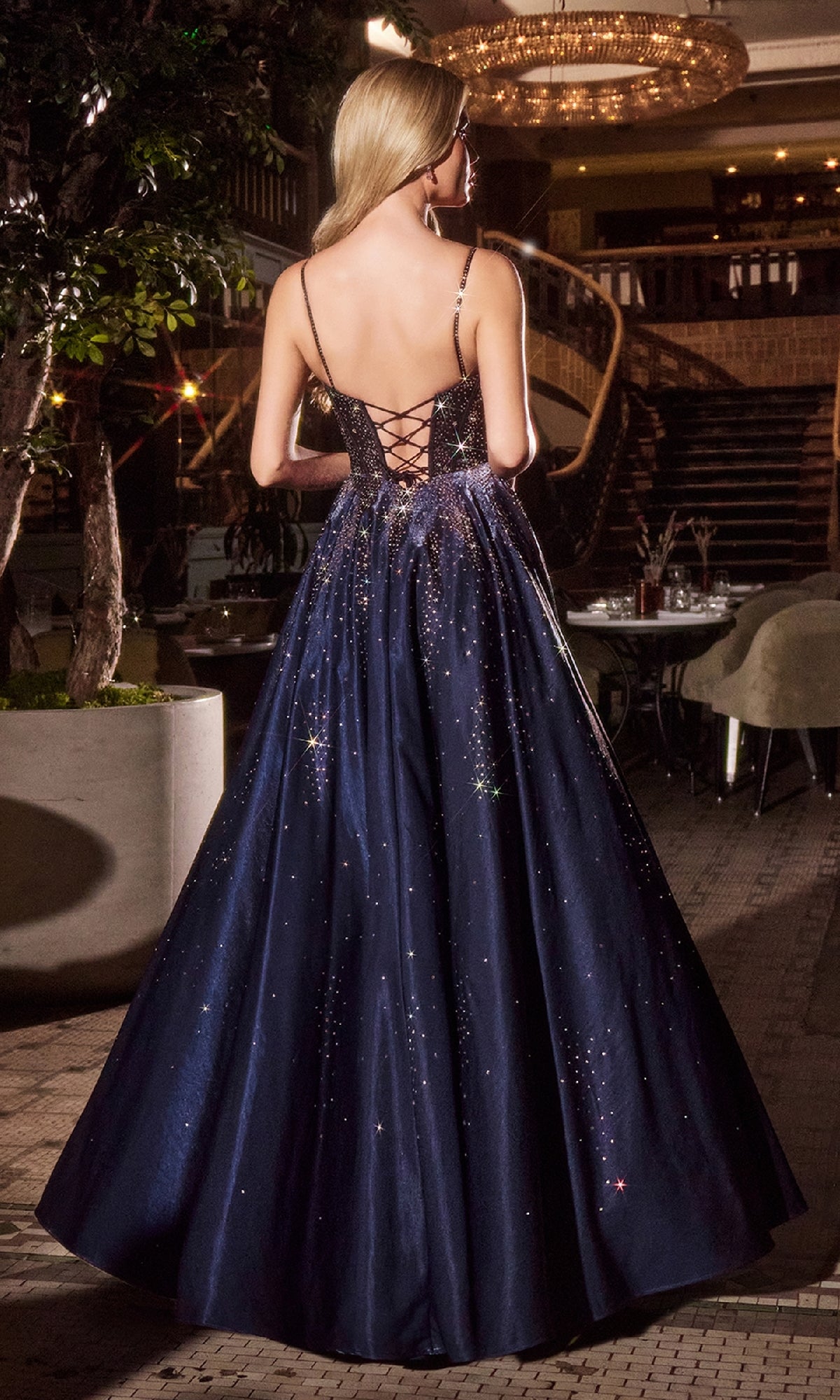 Navy Blue Prom Ball Gown: Ladivine CM379