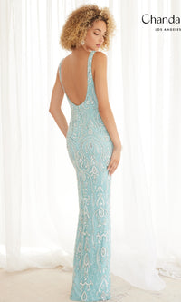 V-Neck Light Blue Long Prom Dress 30170