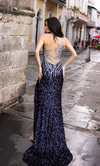 Nox Anabel One-Shoulder Sequin Prom Dress E1280