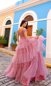 Nox Anabel Designer Ruffled Prom Ball Gown E1293