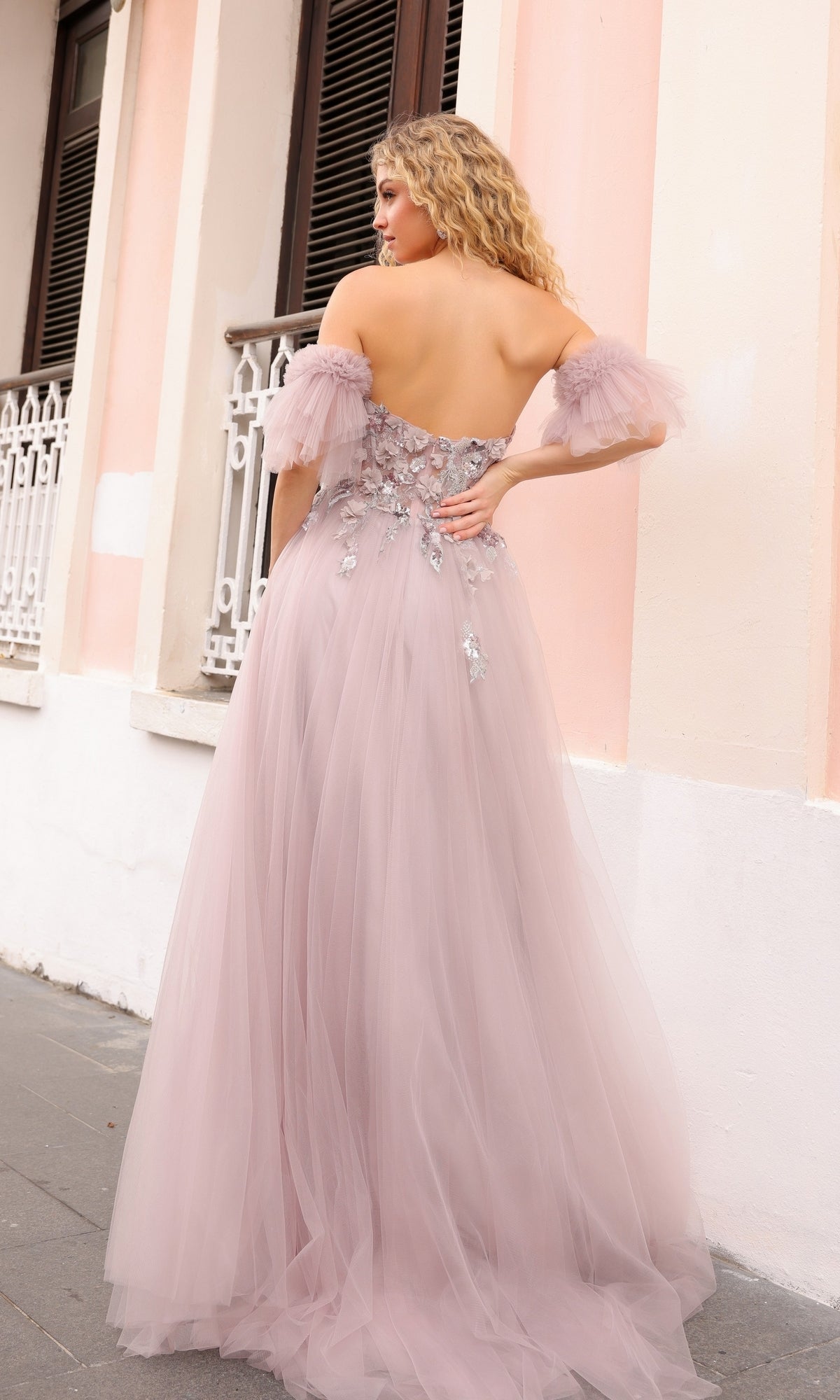 pastel pink evening dress Pink Satin A-Line Floor-Length Evening Gown with Slit Strapless Prom Dress Pink / 8