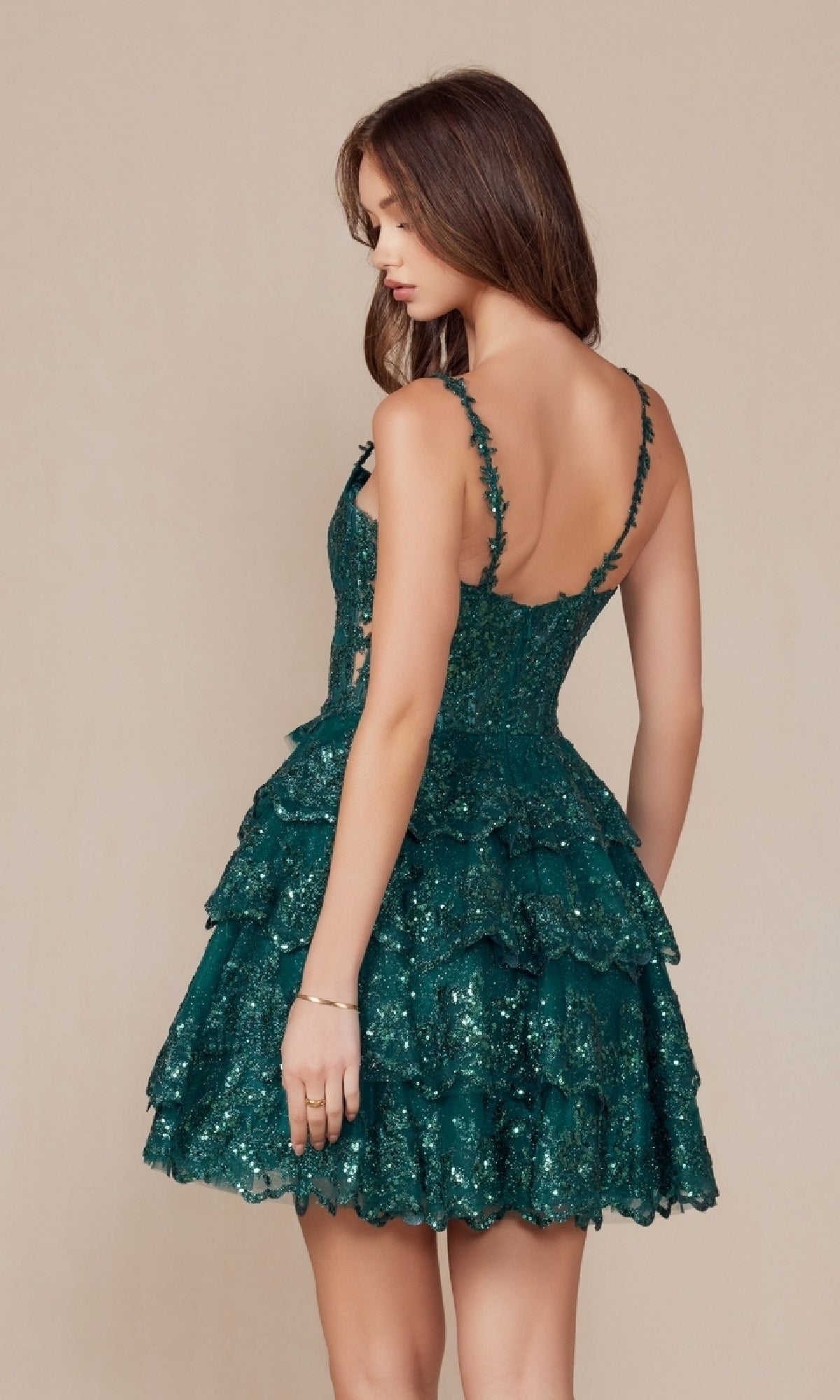 slim fit dress slacks Tiered Sequin Glitter Sheer Corset Homecoming Dress Royal Blue / 10