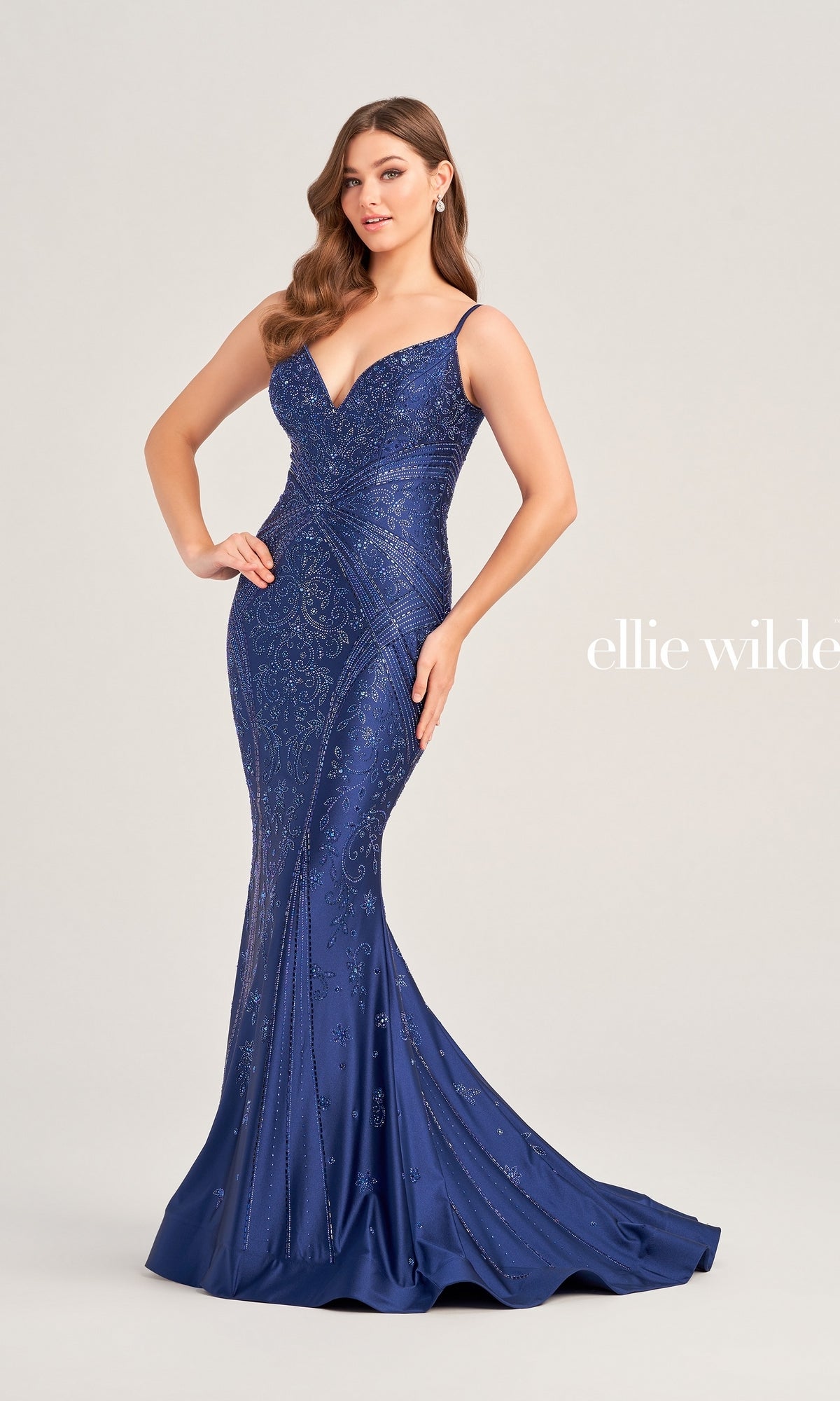 Ellie Wilde Long Designer Prom Dress EW35002
