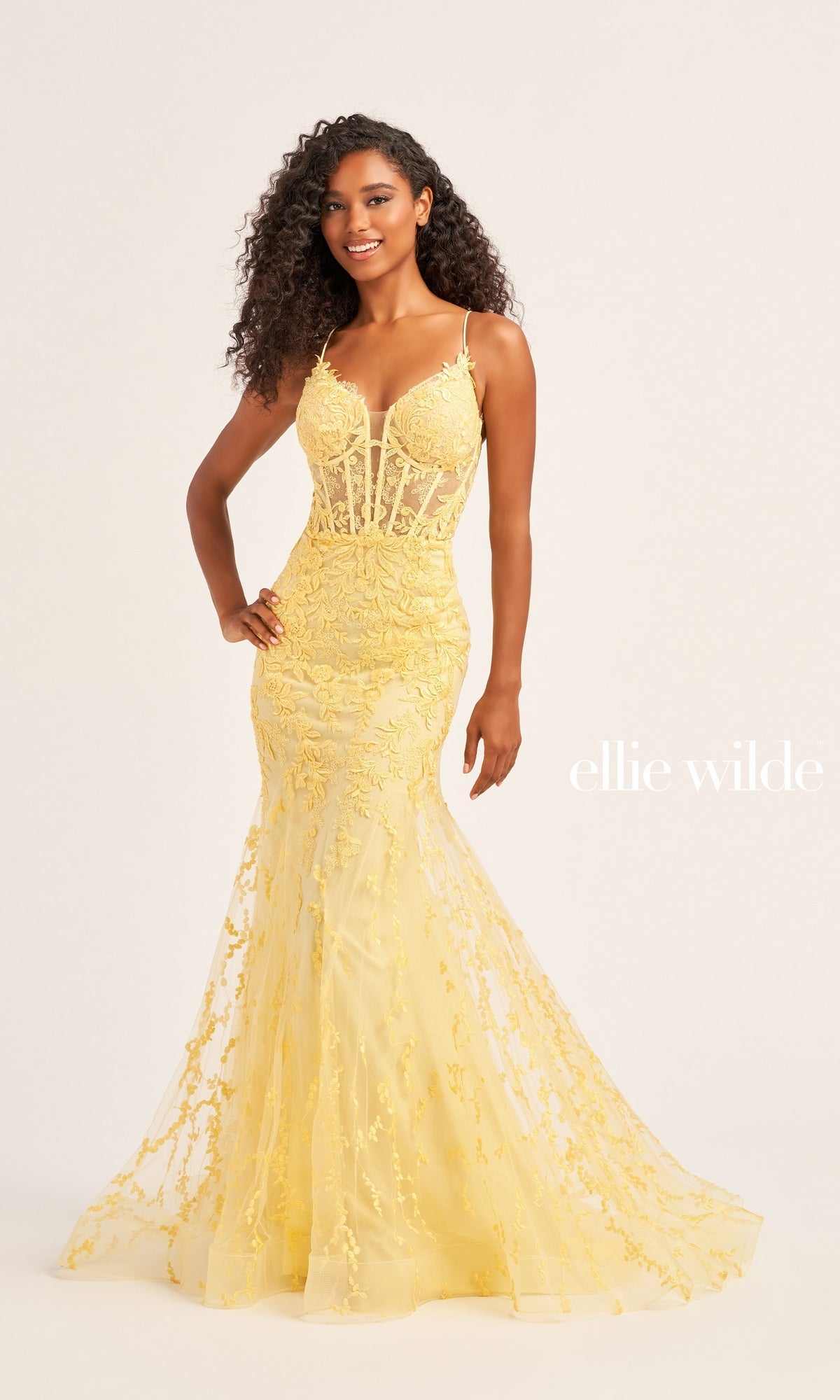 Beaded-Tulle Long Embroidered Prom Dress - PromGirl