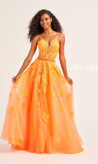 Glitter Ellie Wilde Long Prom Ball Gown EW35016