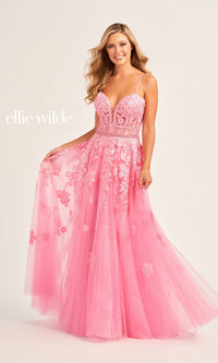 Glitter Ellie Wilde Long Prom Ball Gown EW35016