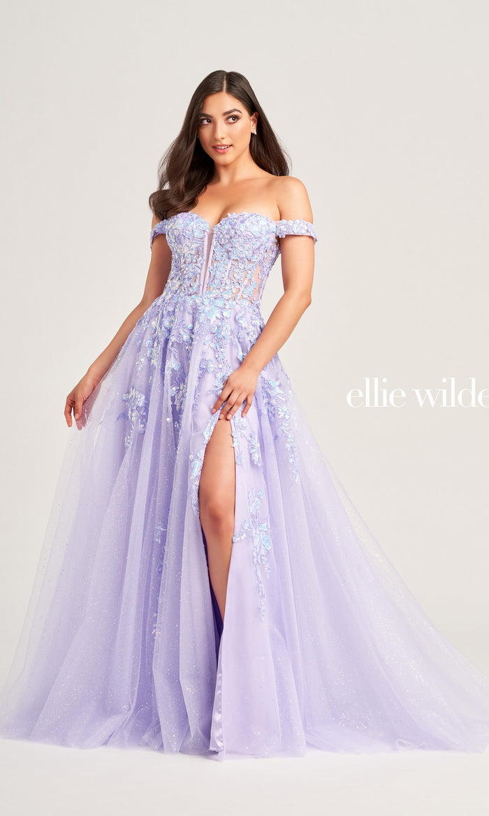 Ellie Wilde Floral Long Designer Ball Gown EW35058